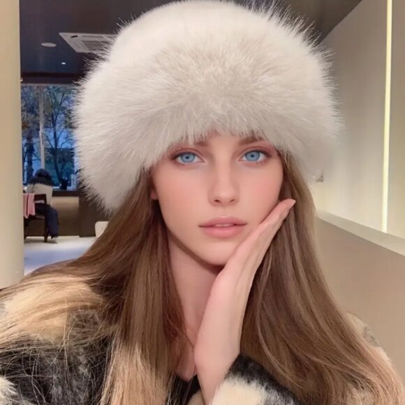 Cozy Milky Furry Winter Hat – Soft, Stylish, and Warm for Cold Weather